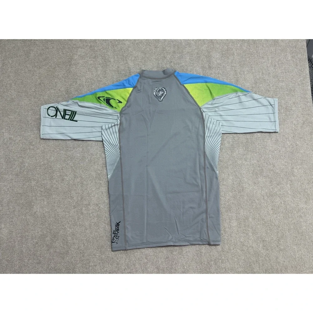 O'Neill Jordy Freak Shirt Medium Blue Gray Rash Guard Surf Swim‎ Mens Nylon Tee